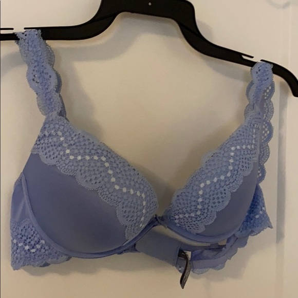 Aerie | Blue Satin Push-up Bra - Picture 2 of 7